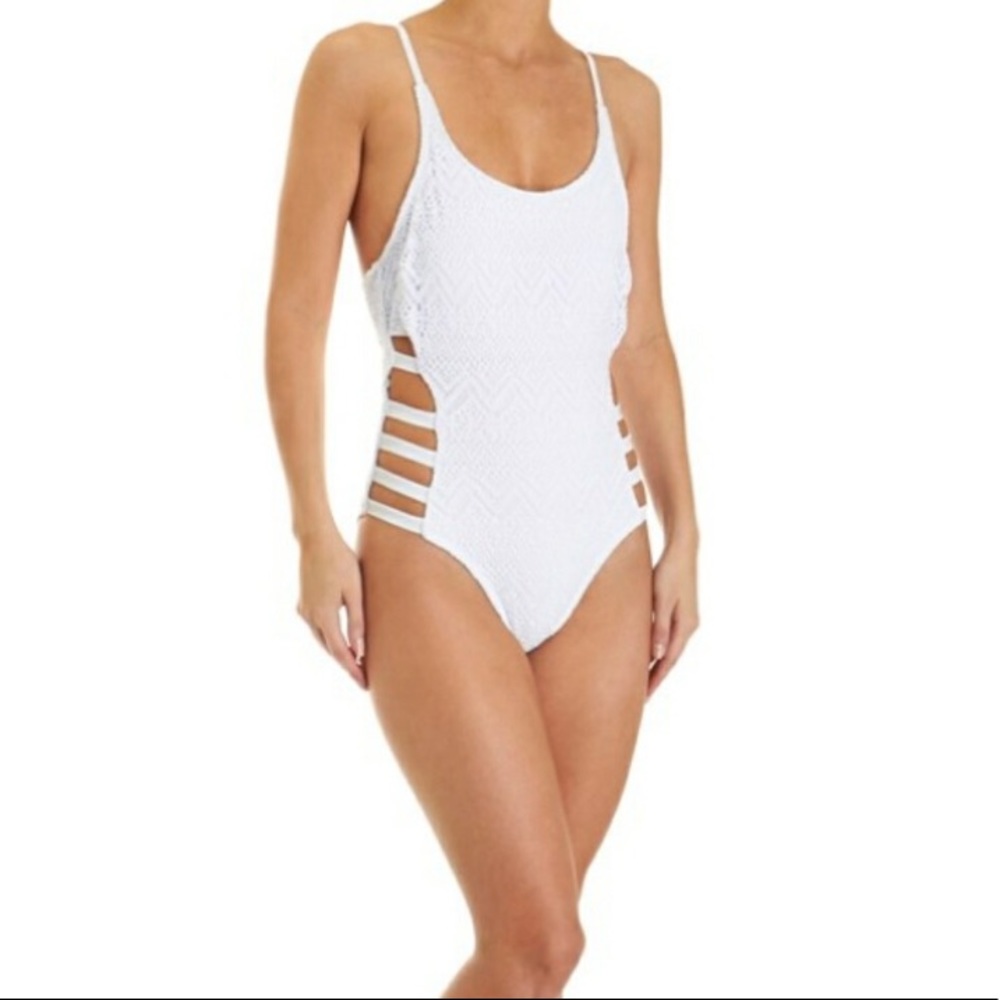 NWT White Crochet One Piece Swim